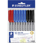 PEN STAEDTLER BP STICK 430 MED POLYBAG 10 ASST