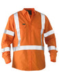 BISLEY Recycle X Taped Hi Vis Drill Shirt ORANGE S