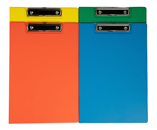 CLIPFOLDER GNS A4 W/POCKET BRIGHT ASST PK4