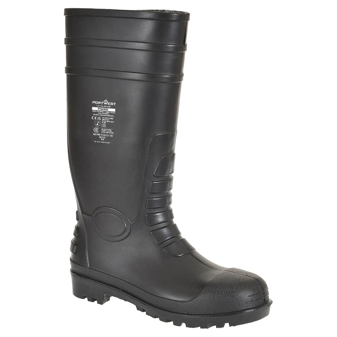 PORTWEST FW95 - Total Safety Gumboot S5 Black - SIZE 39 / 6 UK mens