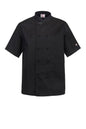 CHEFSCRAFT CLASSIC CHEF JACKET -SS, BLACK SIZE XL