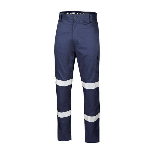 TRU WORKWEAR Midweight Drill Trousers with Biomotion Reflective Tape, NAVY 107R