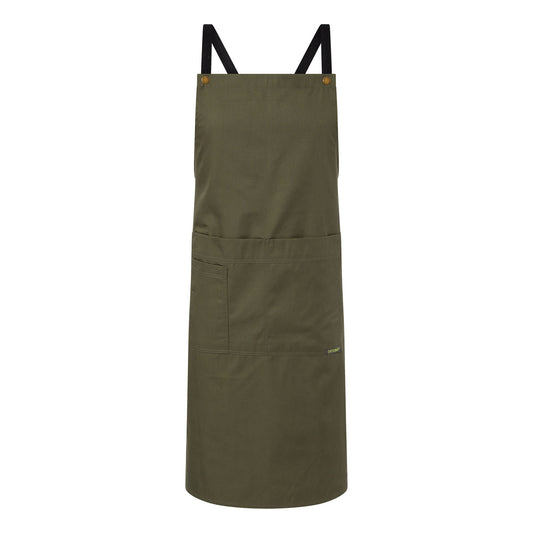 CHEFS CRAFT FULL BIB APRON WITH POCKETS OLIVE