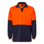 WORKCRAFT HI VIS LONG SLEEVE FOOD INDUSTRY MICROMESH POLO NAVY/ORANGE LARGE