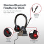 Shintaro Wireless Headset with Mic - Noise Cancelling, Dual Device Connectivity, 30m Range, 40 Hours Talk Time, with Charging Base