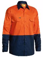 BISLEY HI VIS COOL LIGHTWEIGHT DRILL SHIRT 2XL