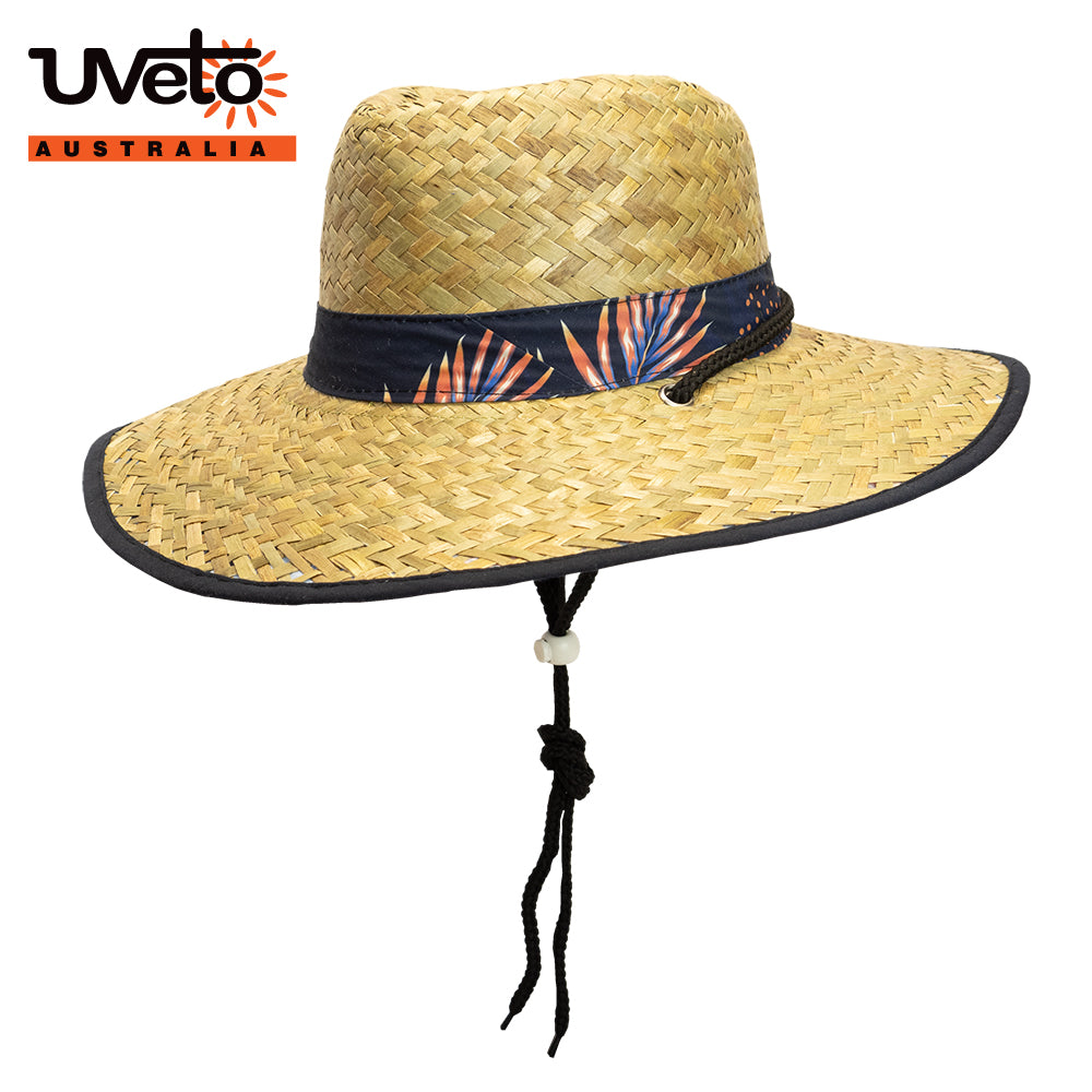 Straw Hat By UVeto Australia medium Blue Palm band