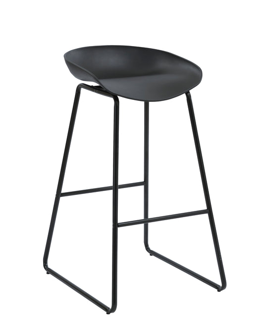 Aries Bar Stool - Black P/C Metal Base with Polypropylene Seat BLACK