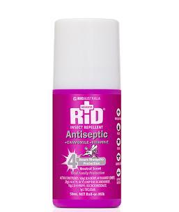 RID INSECT REPELLENT 50ML ROLL ON Contains 16% DEET- 4 Hrs of effective protection. Provides protection against infection caused by insect bites with Antiseptic. Provides Relief from insect bite swelling with anti-inflammatory agent Chamomile. R/O 50ml