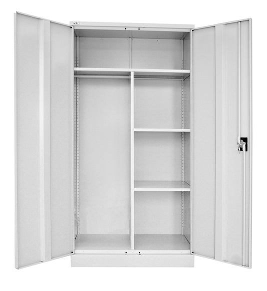 GO Heavy Duty Wardrobe Unit - Assembled 1830mm H x 910mm W x 450mm D SILVER GREY