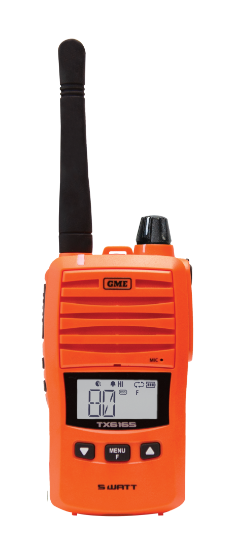 GME 5/1 Watt IP67 UHF CB Handheld Radio - Blaze Orange