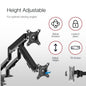 Shintaro Dual Monitor Mount for Up to 27" Screen, Gas Spring Arms, C-Clamp & Bolt, Tilt, 9kgs Max Load Weight