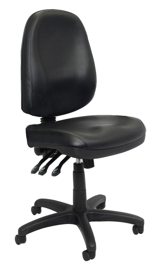 Rapidline PO500 High Back Heavy Duty Ergo Chair PU BLACK