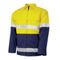 Tru Workwear; 270GSM Cotton Canvas Jacket; Reflective Tape; Yellow/Navy; 2XL