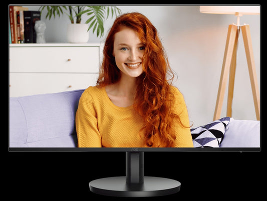 AOC 27" IPS, 100Hz, 250cd/m2, Full HD 1920 ×1080 2w Speakers, 3-Way Frameless Slim HDMI, VGA Tilt Low Blue, Flicker Free, VESA 100mm, Office Monitor