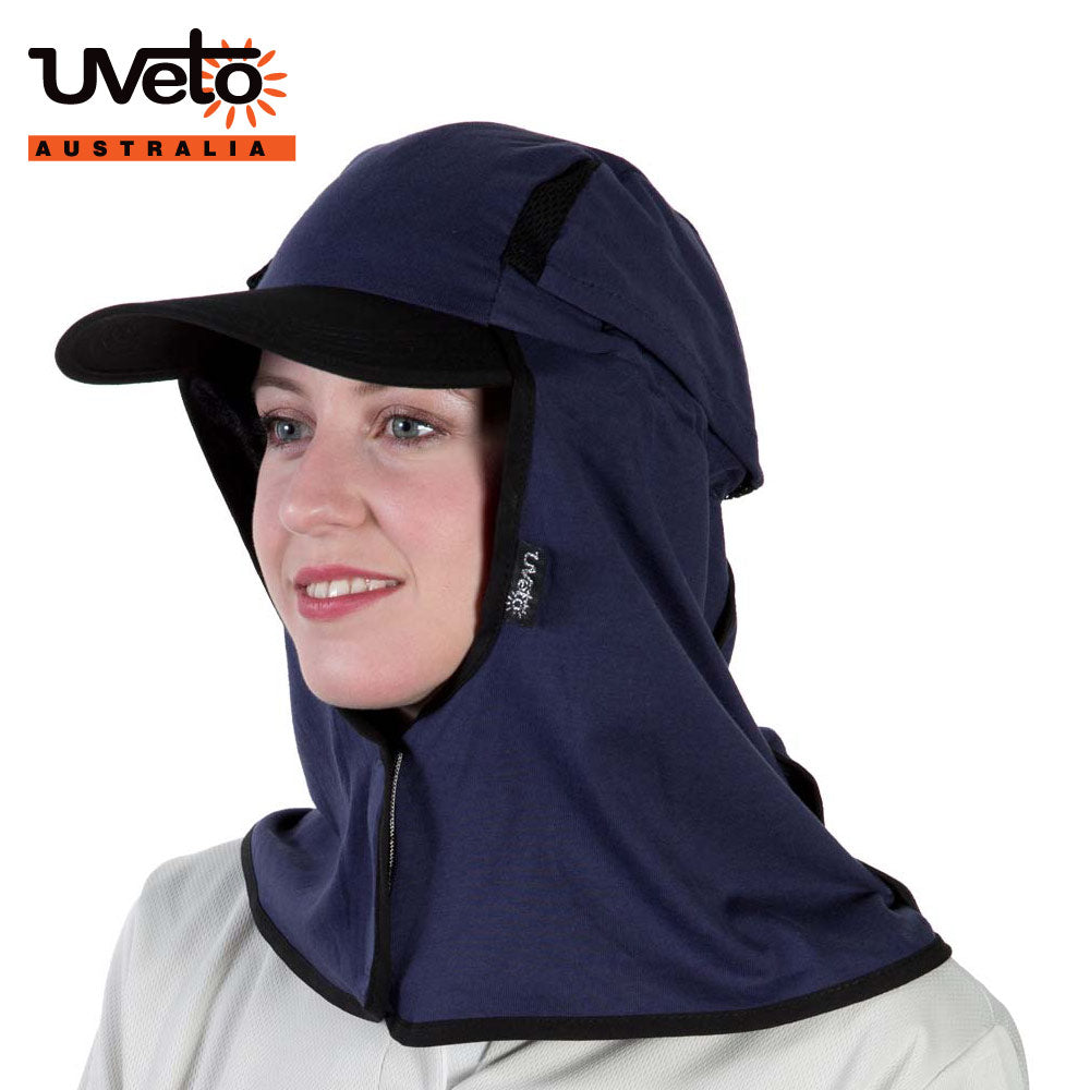 UVETO AUSTRALIA KALAHARI HAT 100% COTTON NAVY