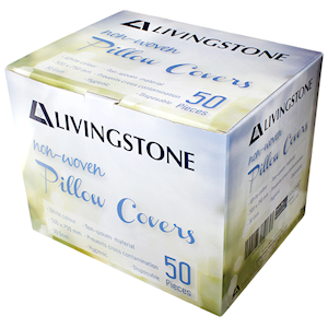 Liv Pillow Cover Case, 75x50cm, 30GSM, Recyclable Spunbond Polypropylene, Nonwoven White, Black Stitching, Hygienic Single Pack, 50/Box