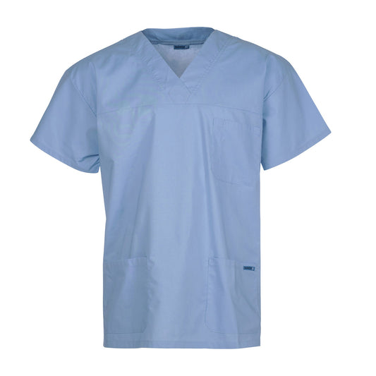 MEDI 8 UNISEX SCRUB TOP WITH POCKETS in Light Blue size 2XL
