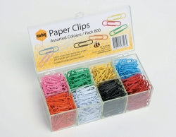 PAPER CLIPS MARBIG 33MM ASST COLS BX800