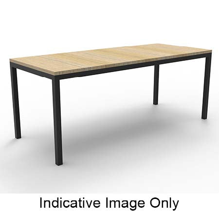Steel Frame Table - Natural Oak Top  1800mm W x 900mm D x 730mm H NATURAL OAK/BLACK