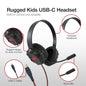 Shintaro Rugged Kids Headsets with Mic, Enhanced USB-C One Piece Mo, Twistable Headband, Adjustable, 40mm Driver for Smartphones, Tablets, and PC