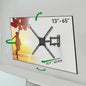 Barkan TV Wall Mount, 13 - 65 inch Full Motion Articulating - 4 Movement Screen Bracket, Holds up to 36kg, Fits LED OLED LCD