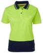 JB's LADIES HV S/S COMFORT POLO LIME/NVY -08 8.75
