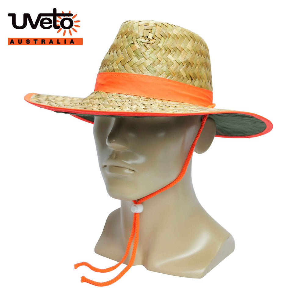 Straw Hat By UVeto Australia small orange  band