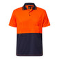 WORK CRAFT HI VIS LIGHTWEIGHT POLO ORANGE/NAVY 2XL