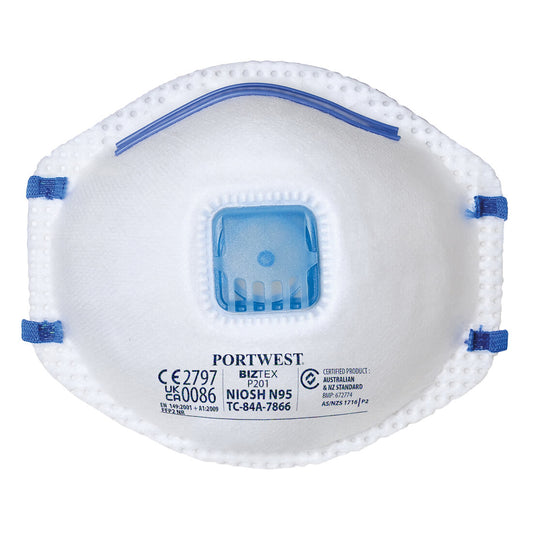 Portwest FFP2 Valved Dust Mist Respirator White