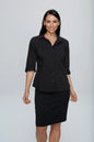 KINGSWOOD LADY SHIRT 3/4 SLEEVE BLACK SIZE 10