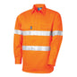 Tru Workwear L/S Closed Front Cotton Drill Shirt with 3M Two Hoop Reflective Tape ORANGE 3X LARGE