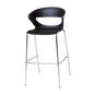 Taurus Stool Poly Bar Stool With Chrome Legs - Black