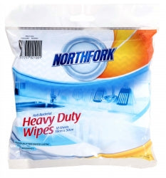 NORTHFORK CLEANING WIPES ANTIBACTERIAL HEAVY DUTY PERFORATED PK10