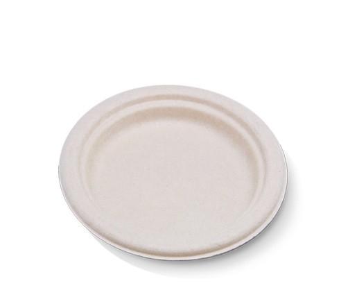 Unbleached Sugarcane Round Plate 9″ 500pc/ctn
