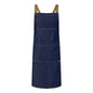 DENIM BIB APRON WITH POCKET STONE WASH