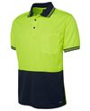 JB's HV S/S TRAD POLO LIME/NAVY-3XL