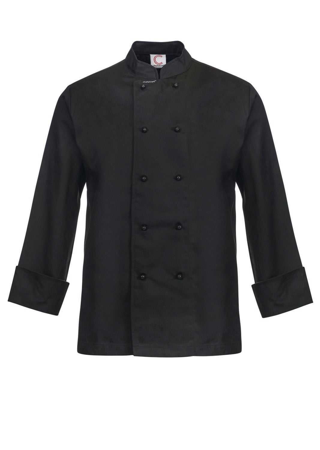 CHEFSCRAFT CLASSIC CHEF JACKET -LS BLACK SIZE XXL