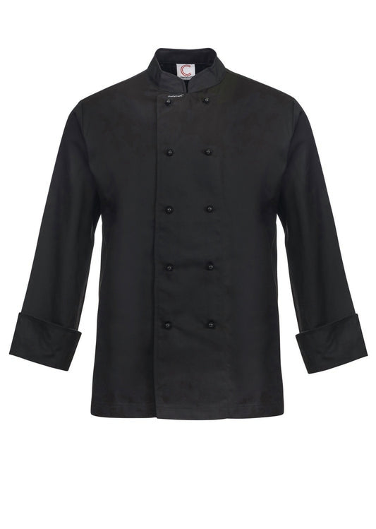 CHEFSCRAFT CLASSIC CHEF JACKET -LS BLACK SIZE XXL