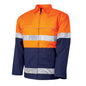 Tru Workwear; 270GSM Cotton Canvas Jacket; Reflective Tape; Orange/Navy; 3XL